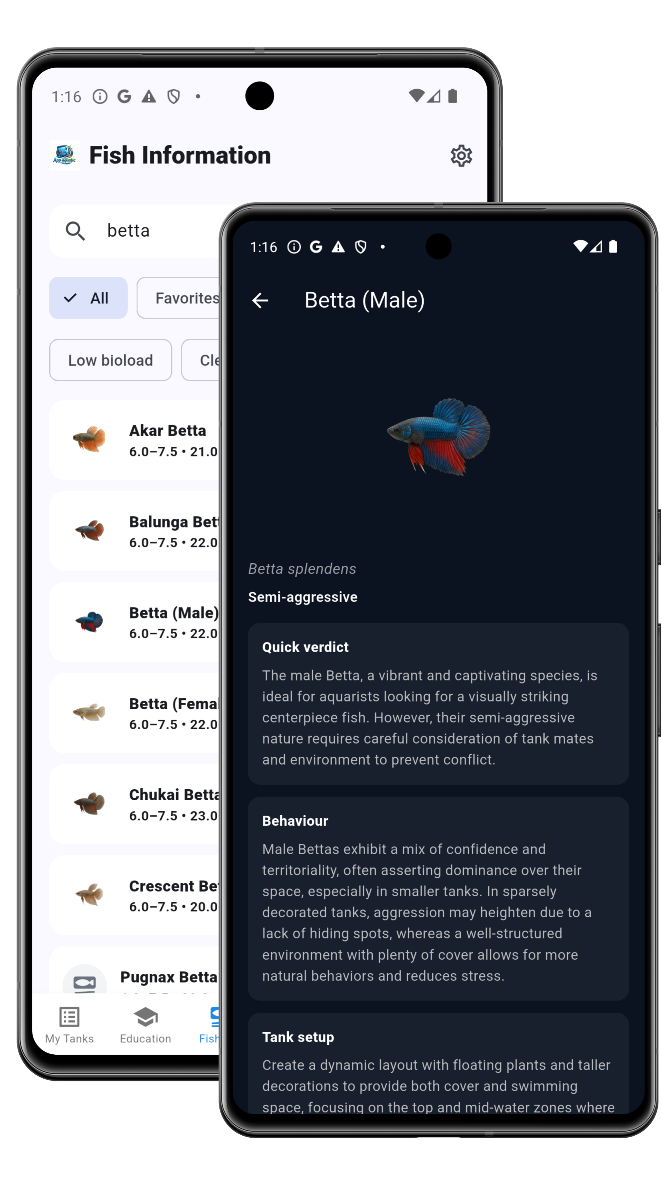 Extensive fish library