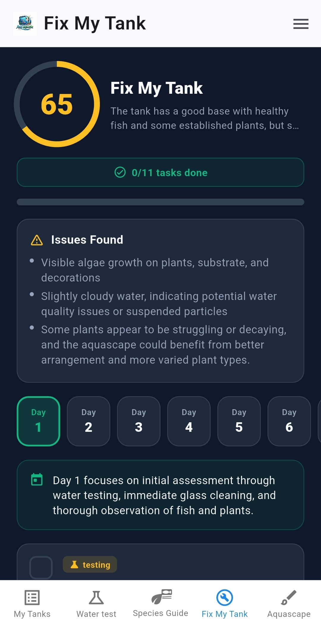 Fix my tank analysis