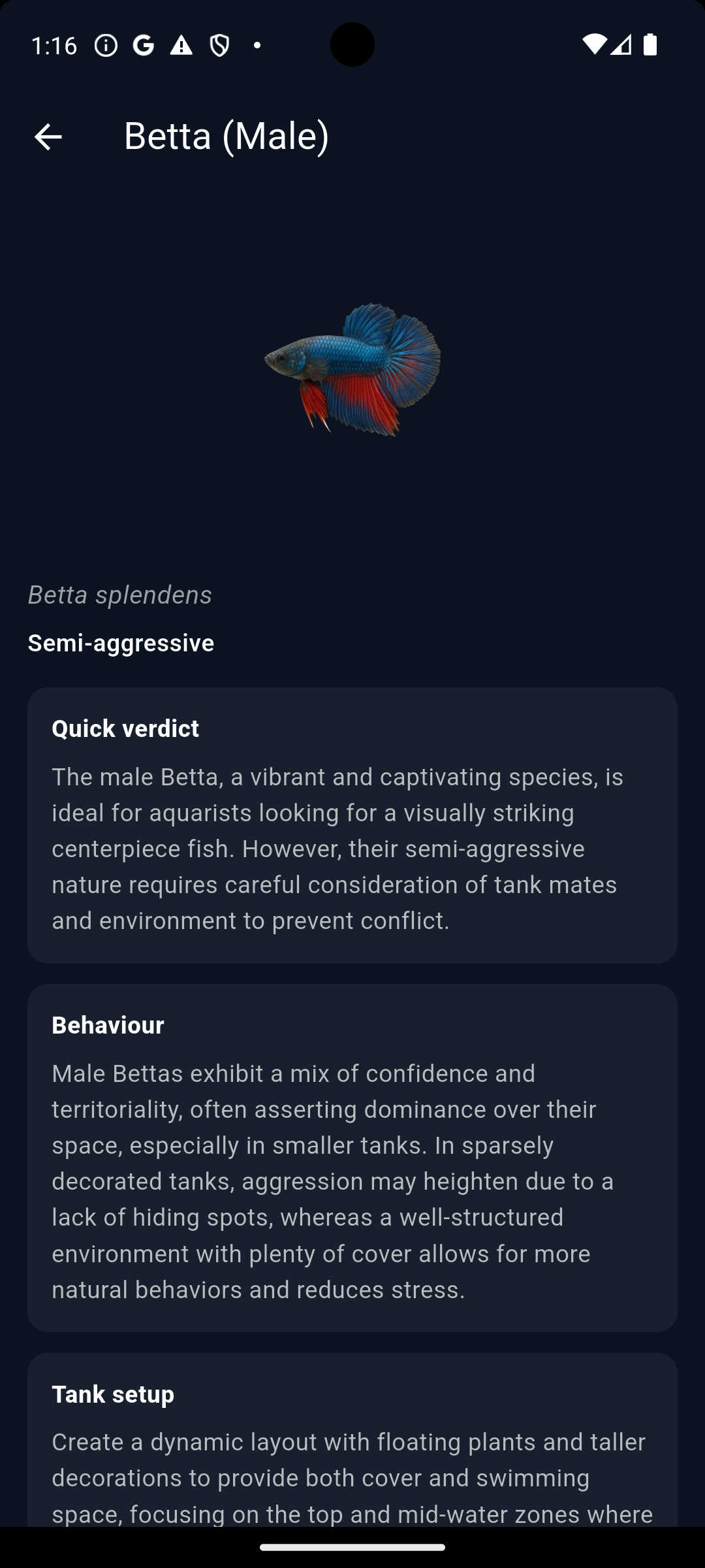 Full deep dive per species